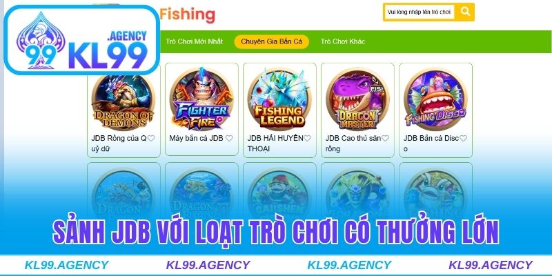 Sảnh JDB với loạt trò chơi có thưởng lớn